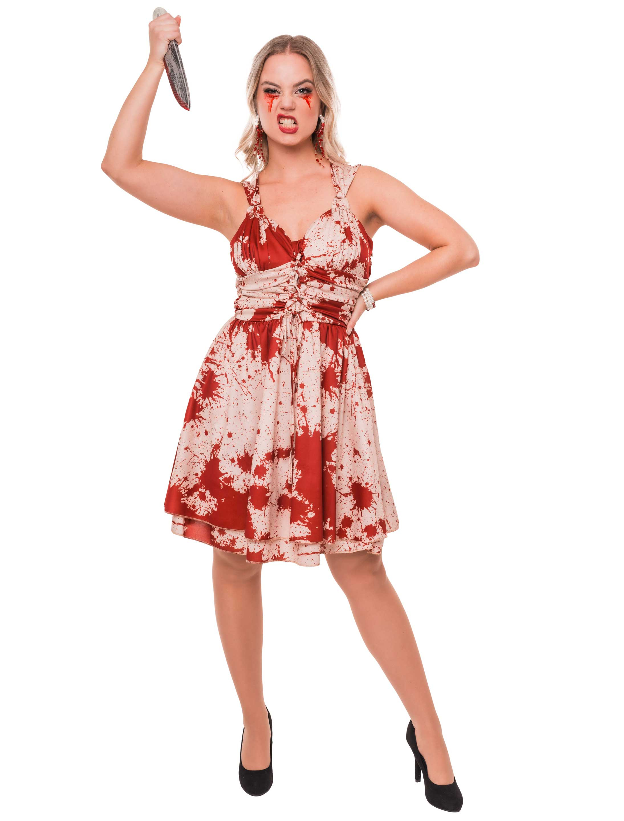 Kleid mit Schnürung blutig