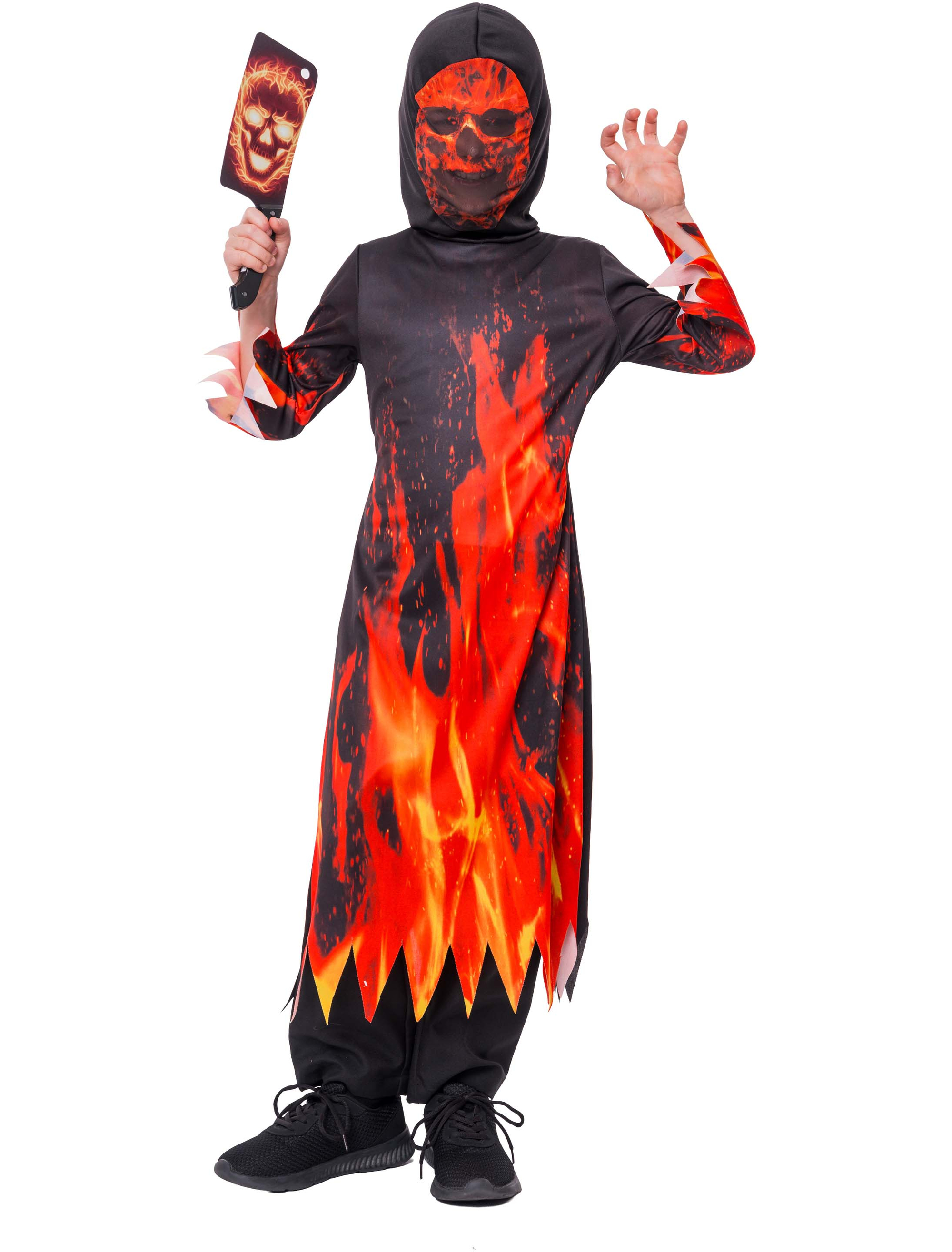 Kostüm Feuerteufel mit Kapuze