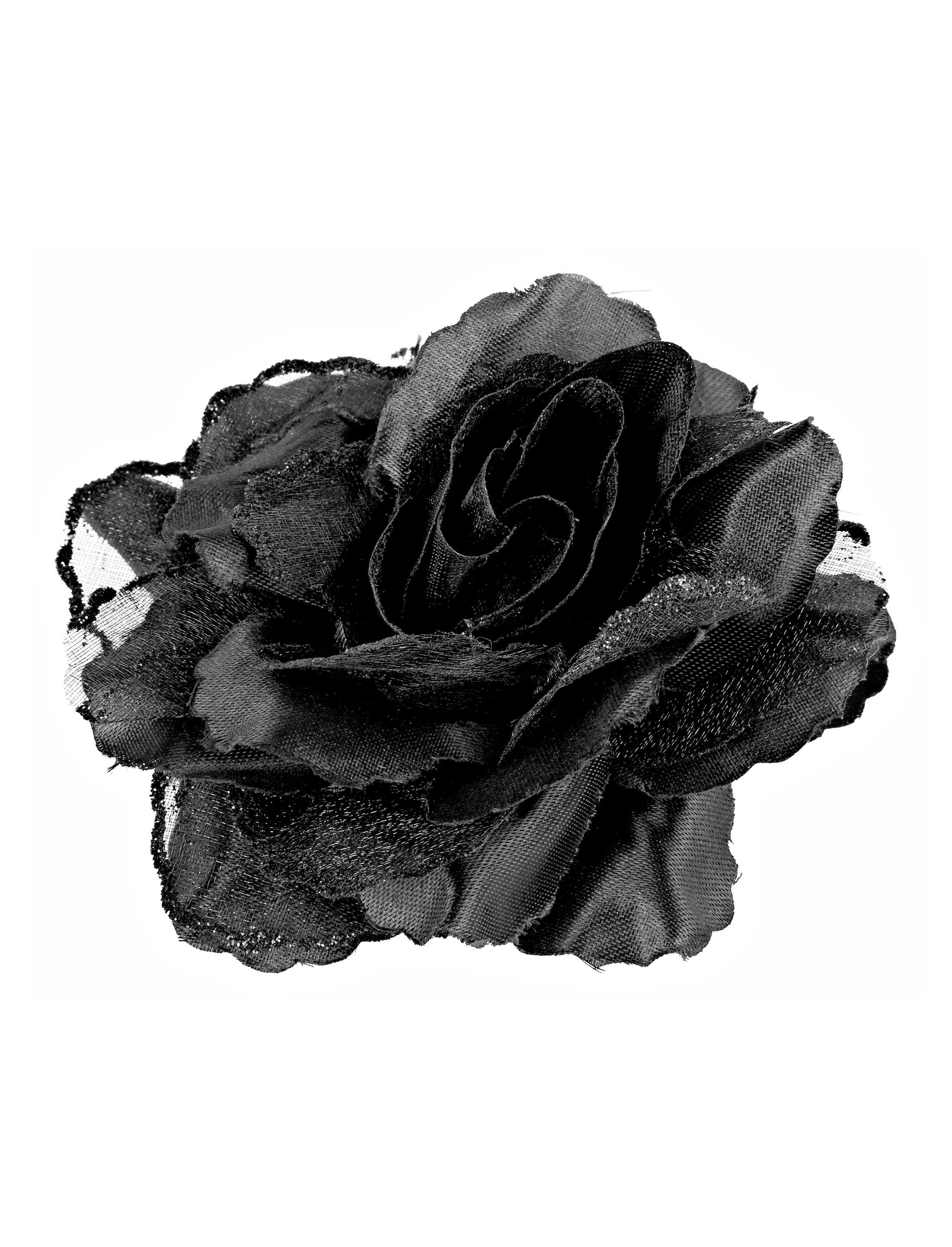 Haarspange Rose mit Glitzer