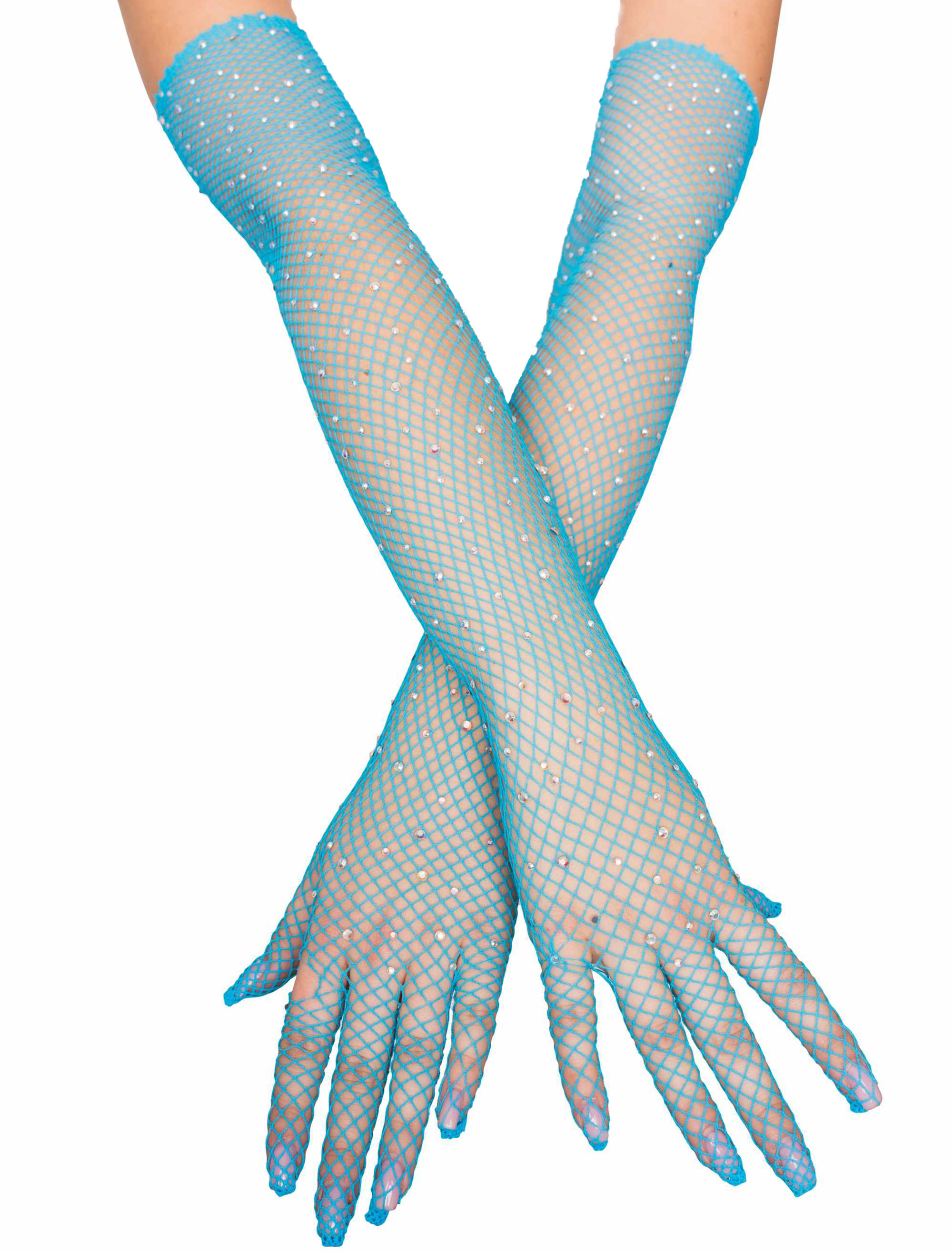Netzhandschuhe mit Strasssteinen