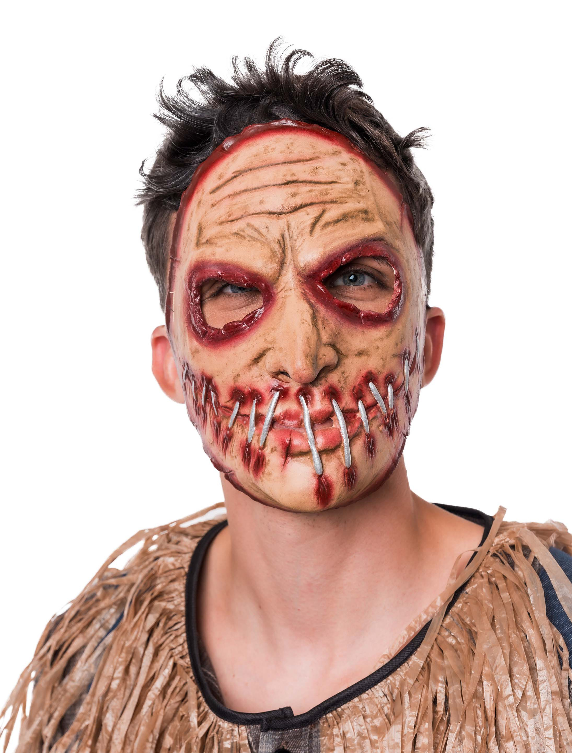 Latexmaske Horror Mund zugenäht