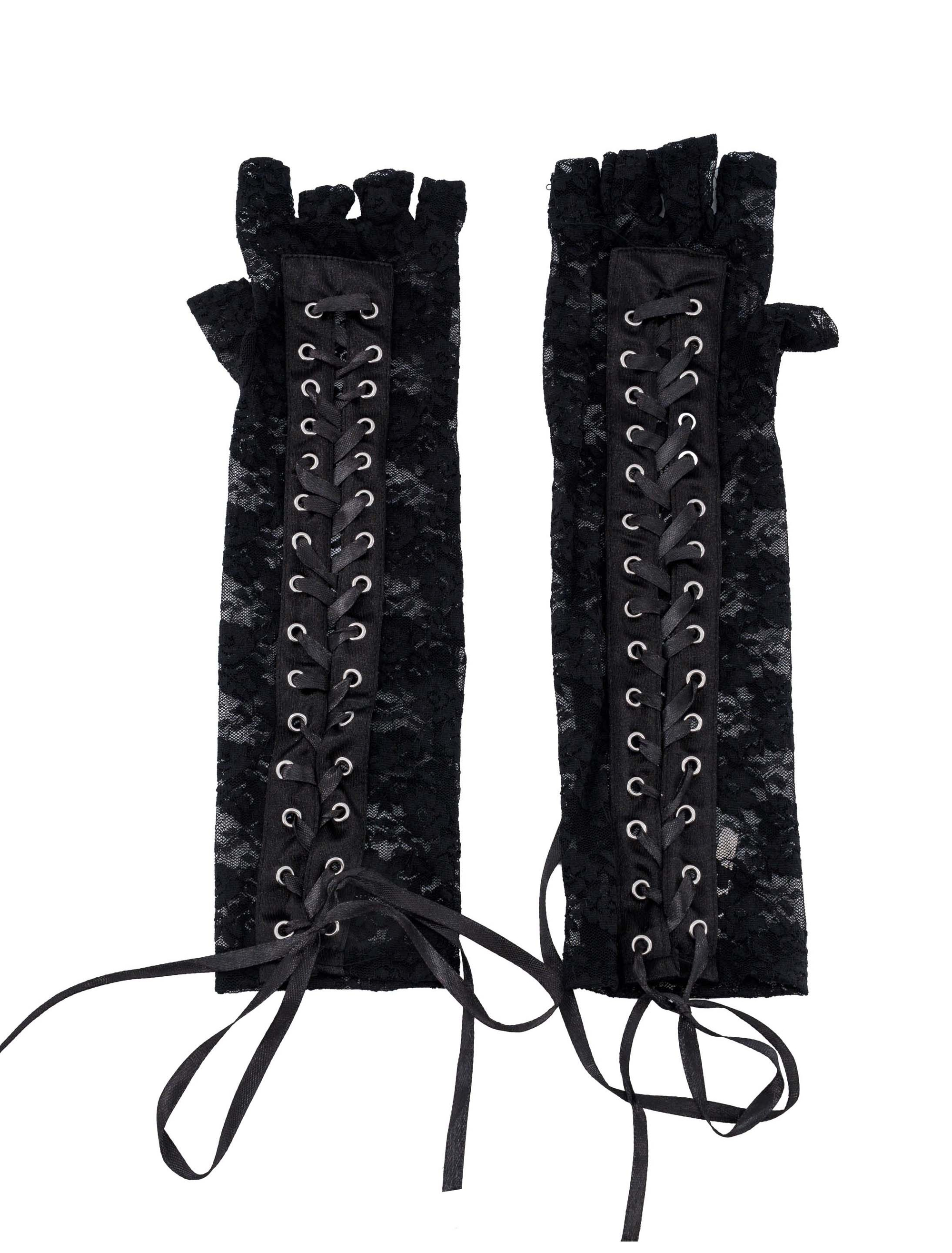 Spitzenhandschuhe mit Schnürung fingerlos