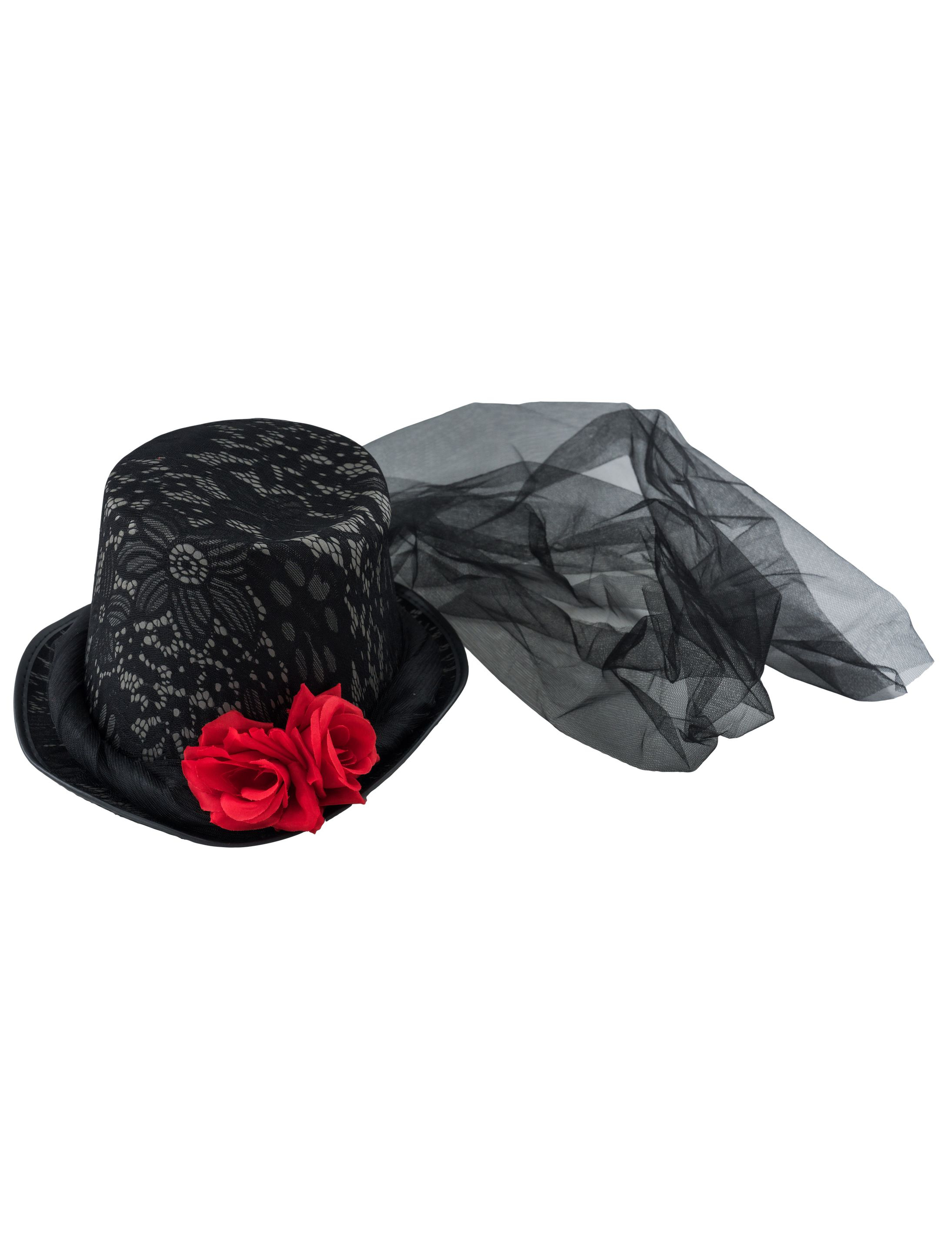 Zylinder Schleier und Rosen