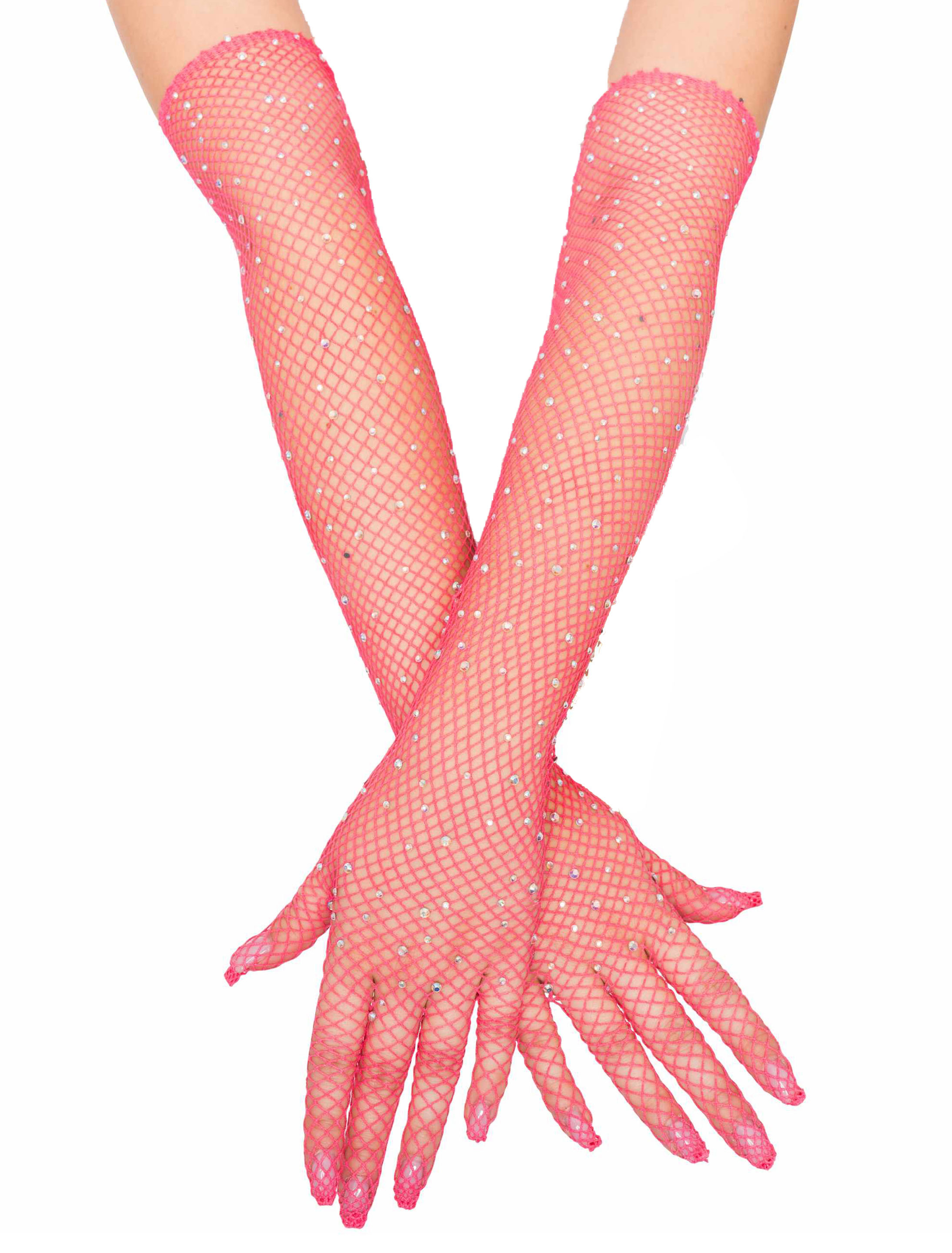 Netzhandschuhe mit Strasssteinen