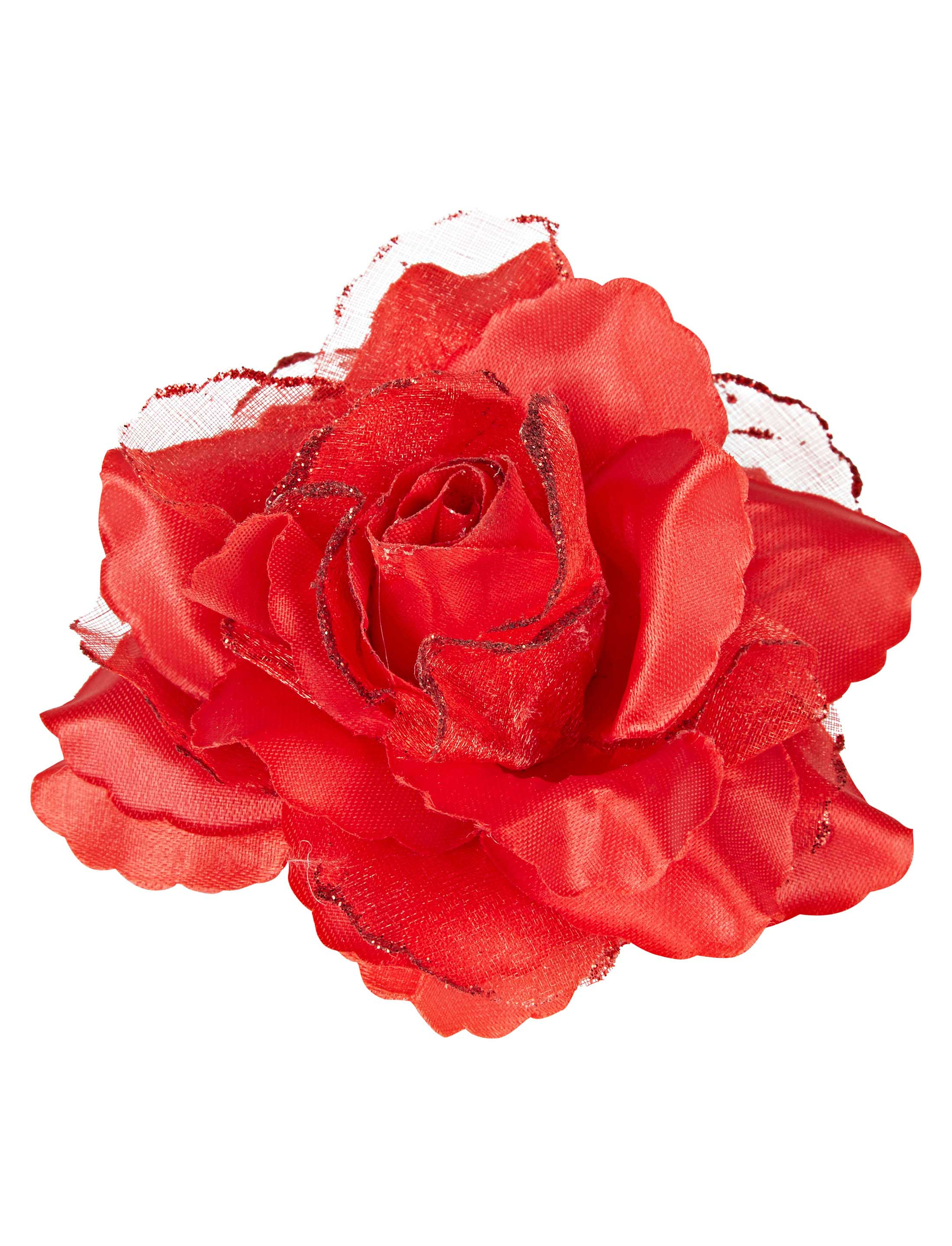 Haarspange Rose mit Glitzer