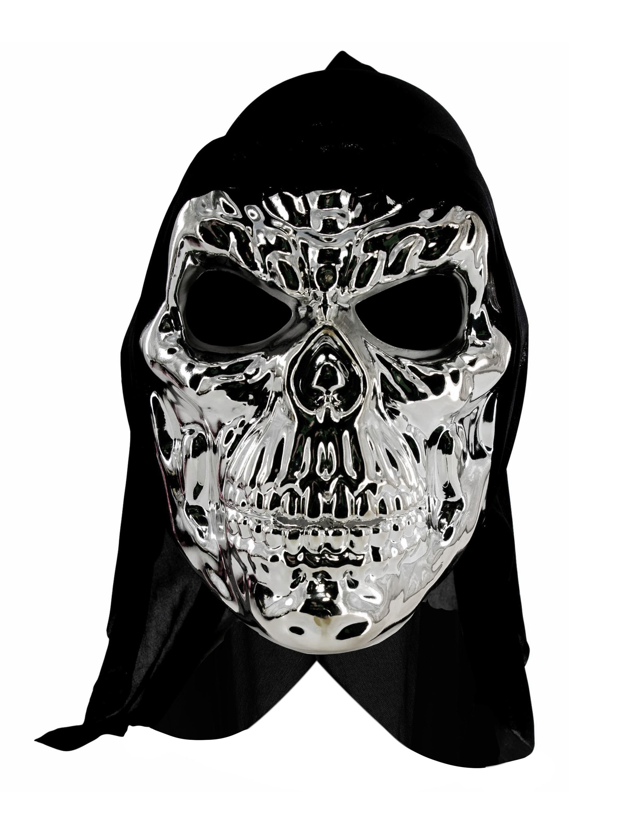 Maske Totenkopf mit Haube