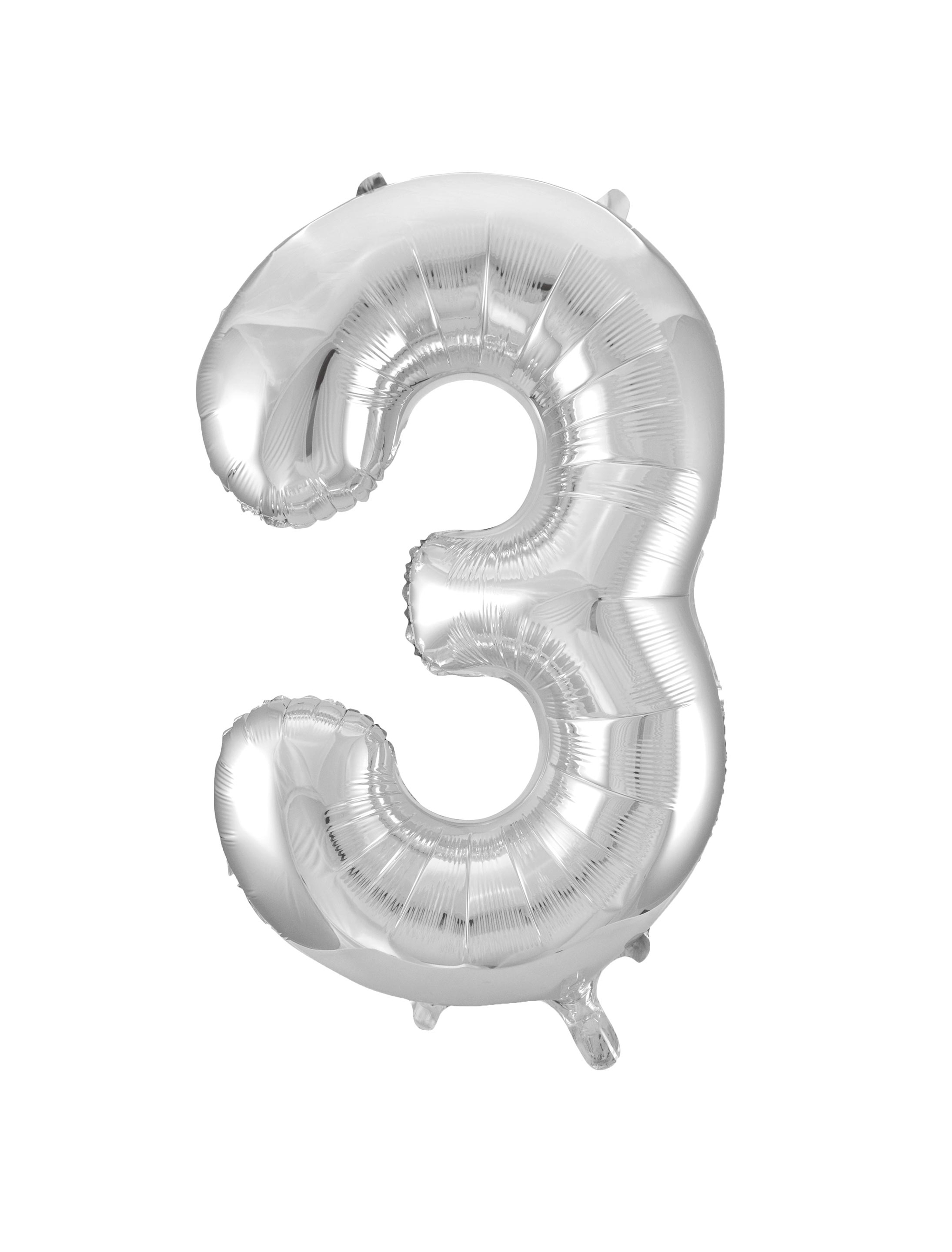 Folienballon Zahl 3 L