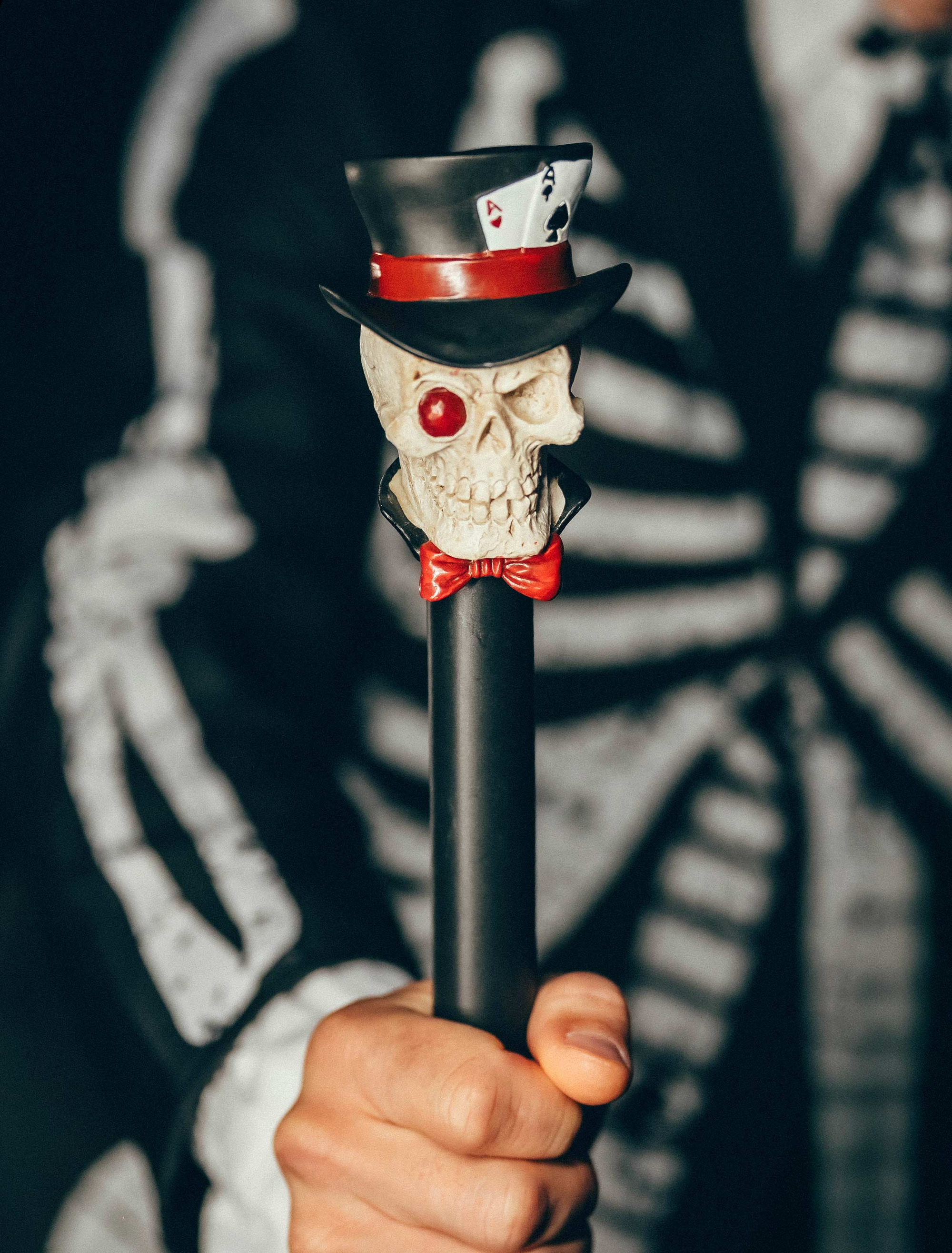 Zepter Poker Totenkopf variabel bis 88cm