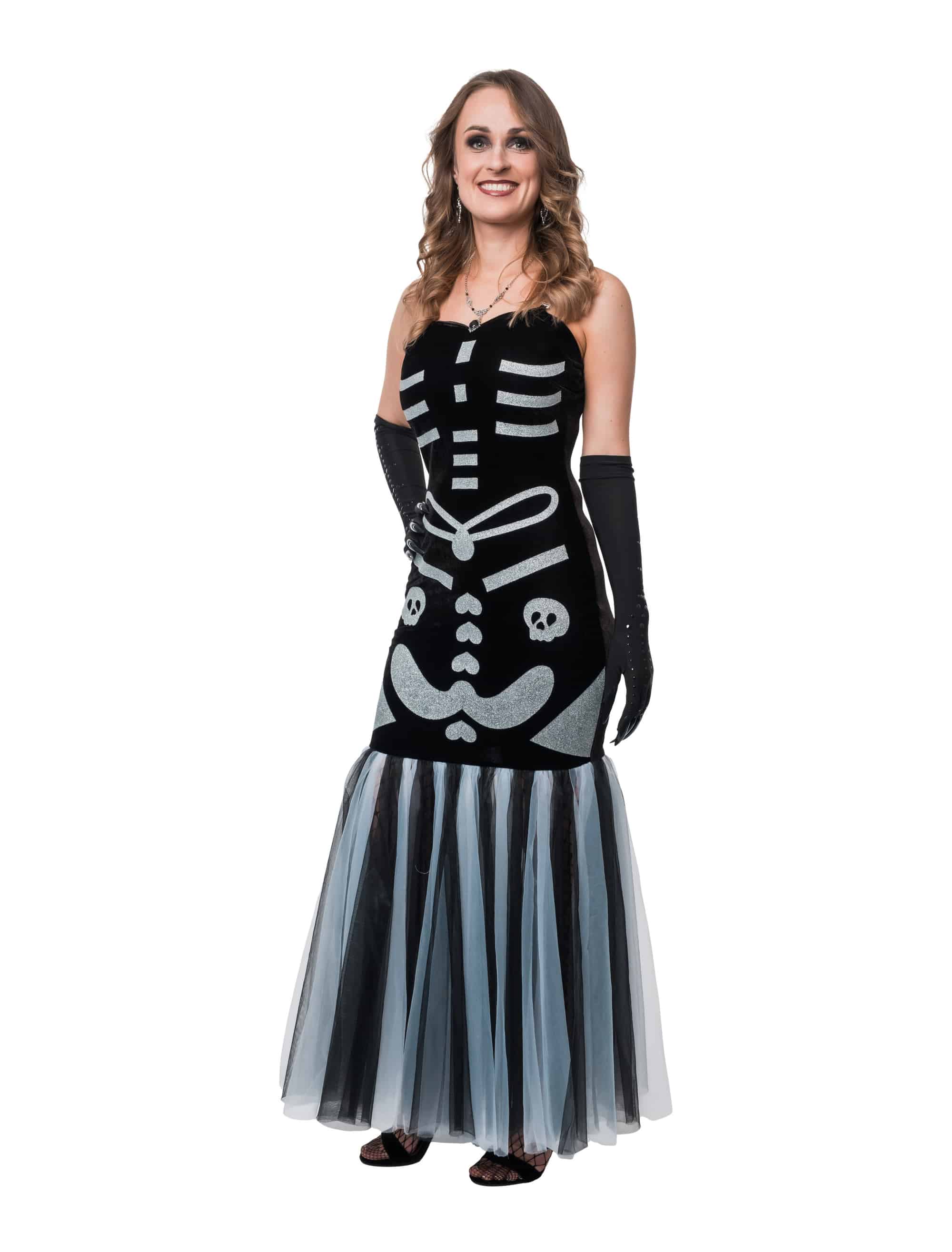Kleid mit Skelett-Print Damen