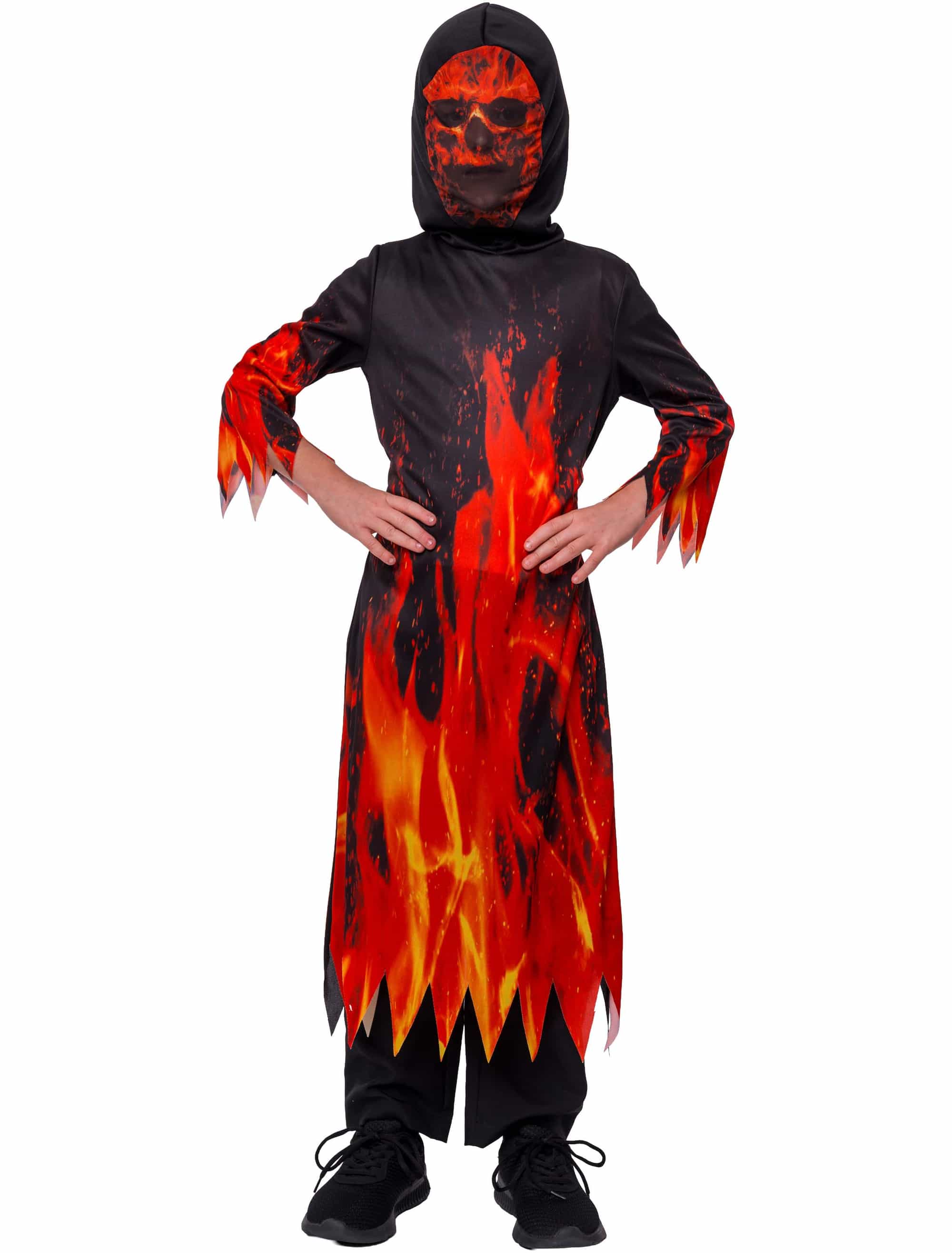 Kostüm Feuerteufel mit Kapuze Kinder