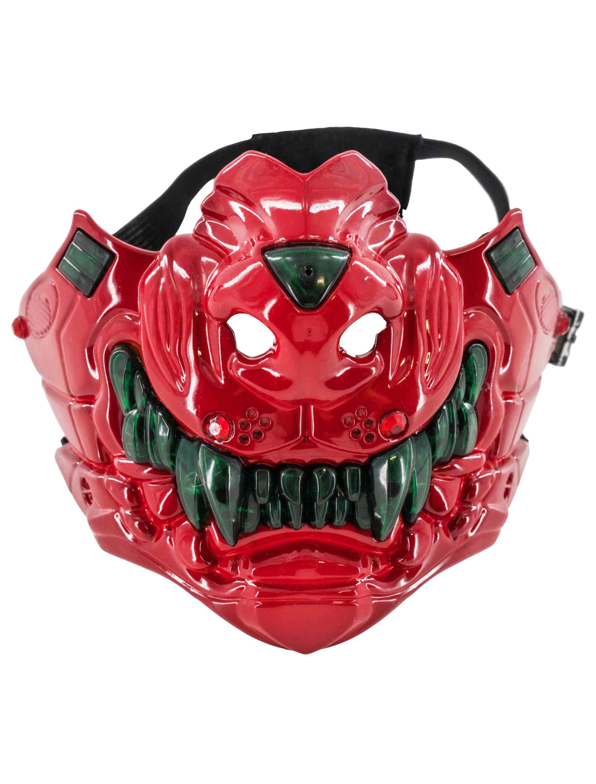Maske Maul mit leuchtenden Zähnen LED