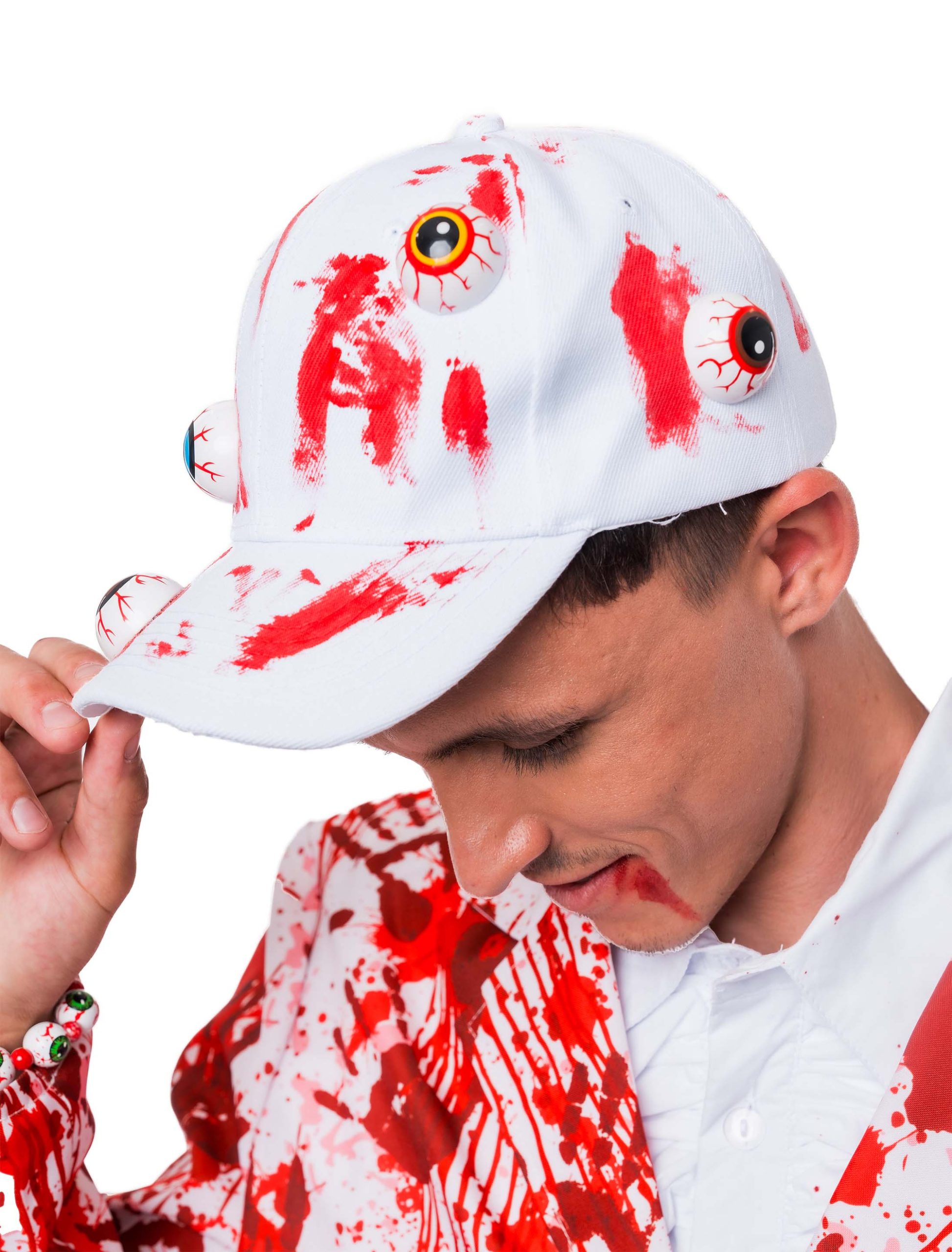 Baseballcap blutig mit Augen