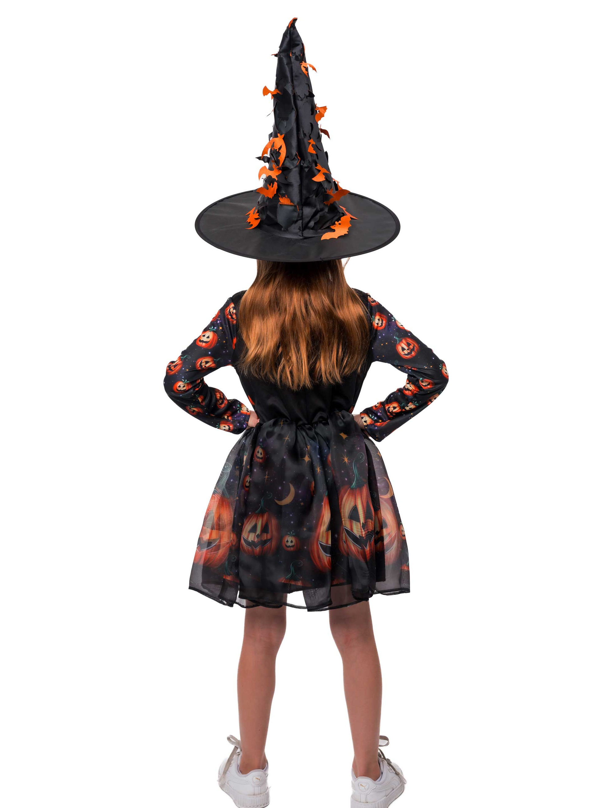 Kleid Hexe mit Kürbis Kinder