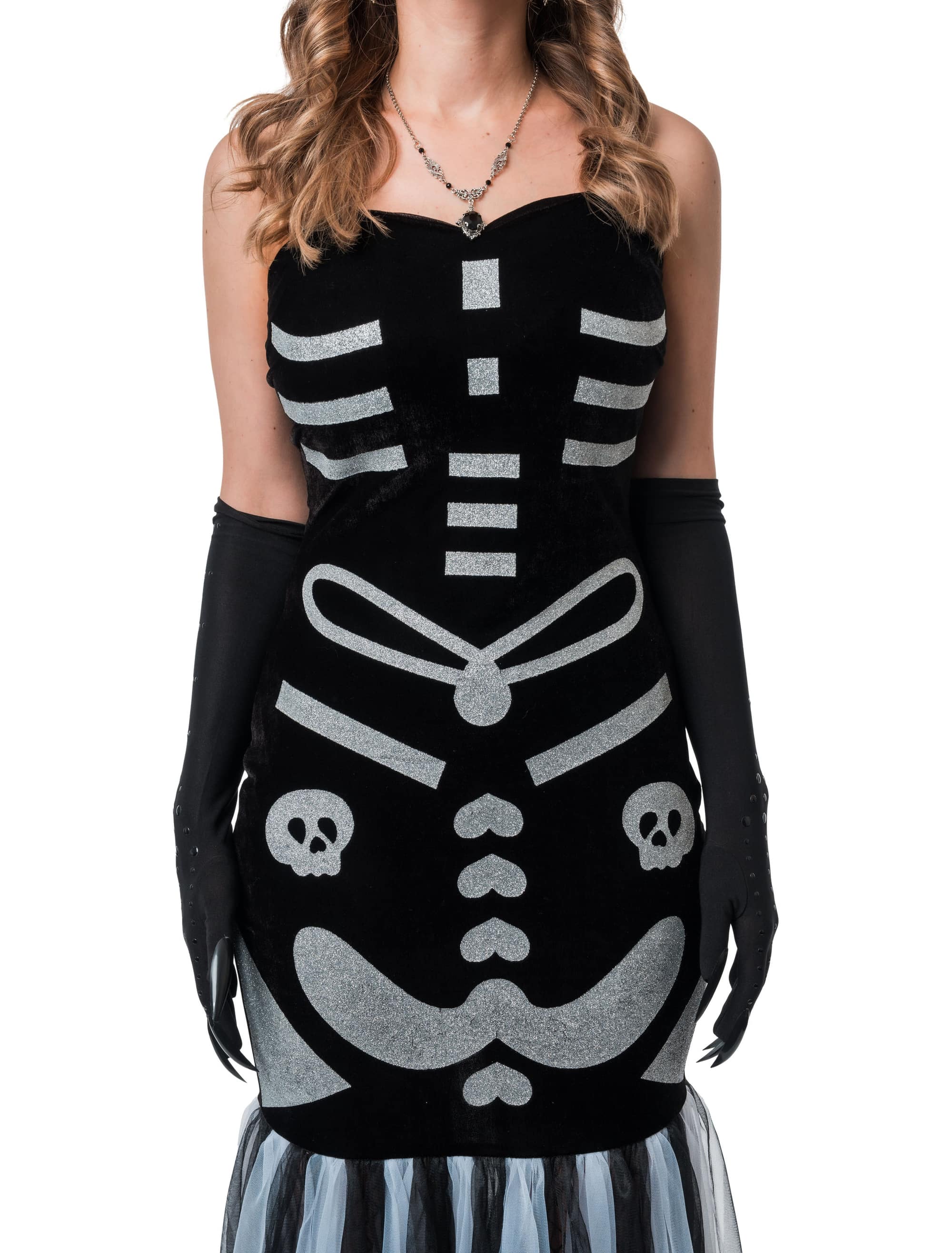 Kleid mit Skelett-Print Damen