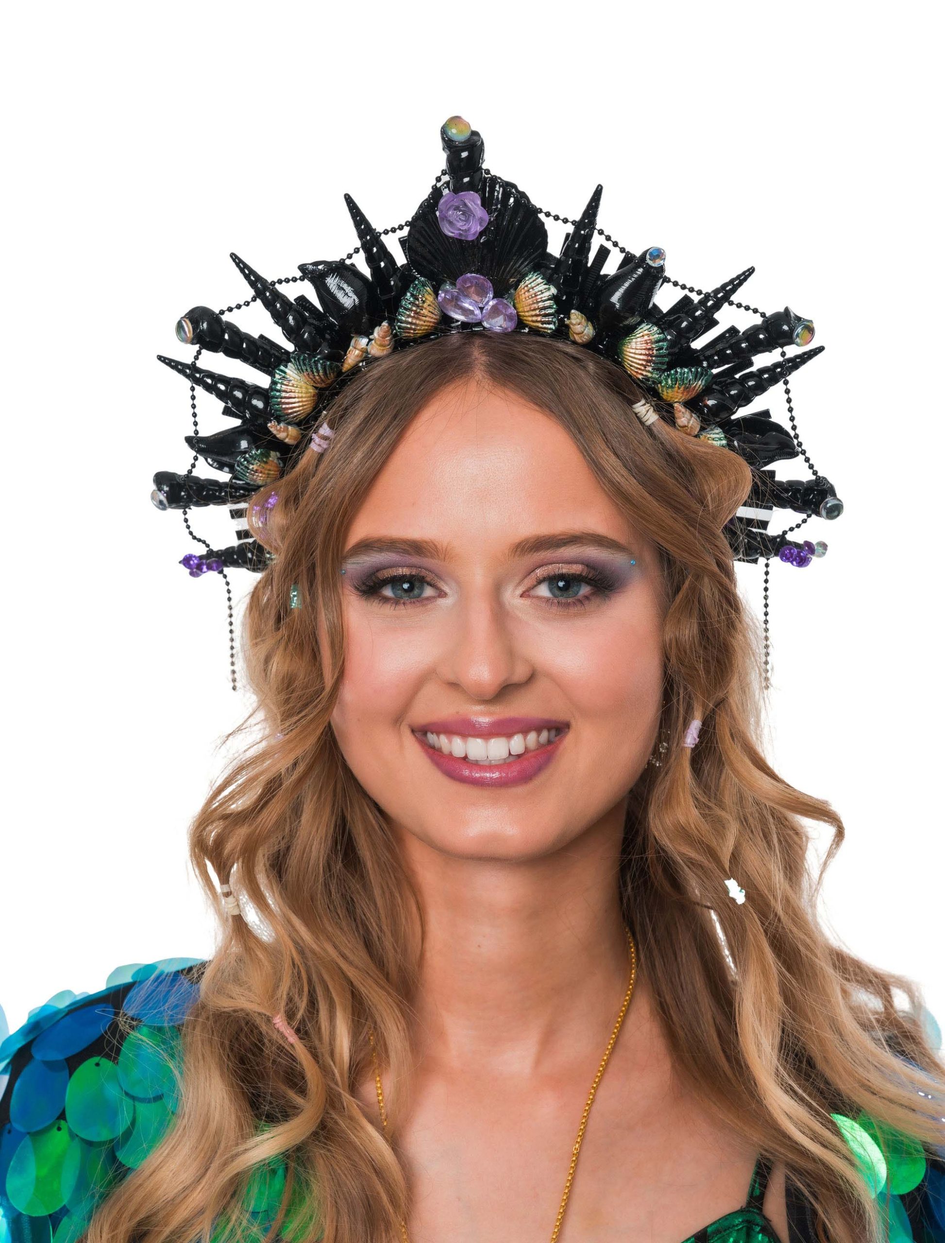 Haarreif Muscheln mit Strass und Kette