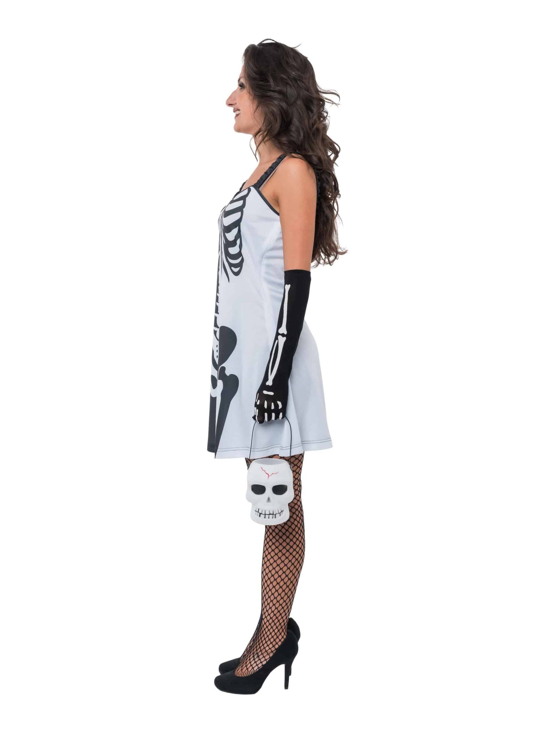 Trägerkleid Skelett Damen