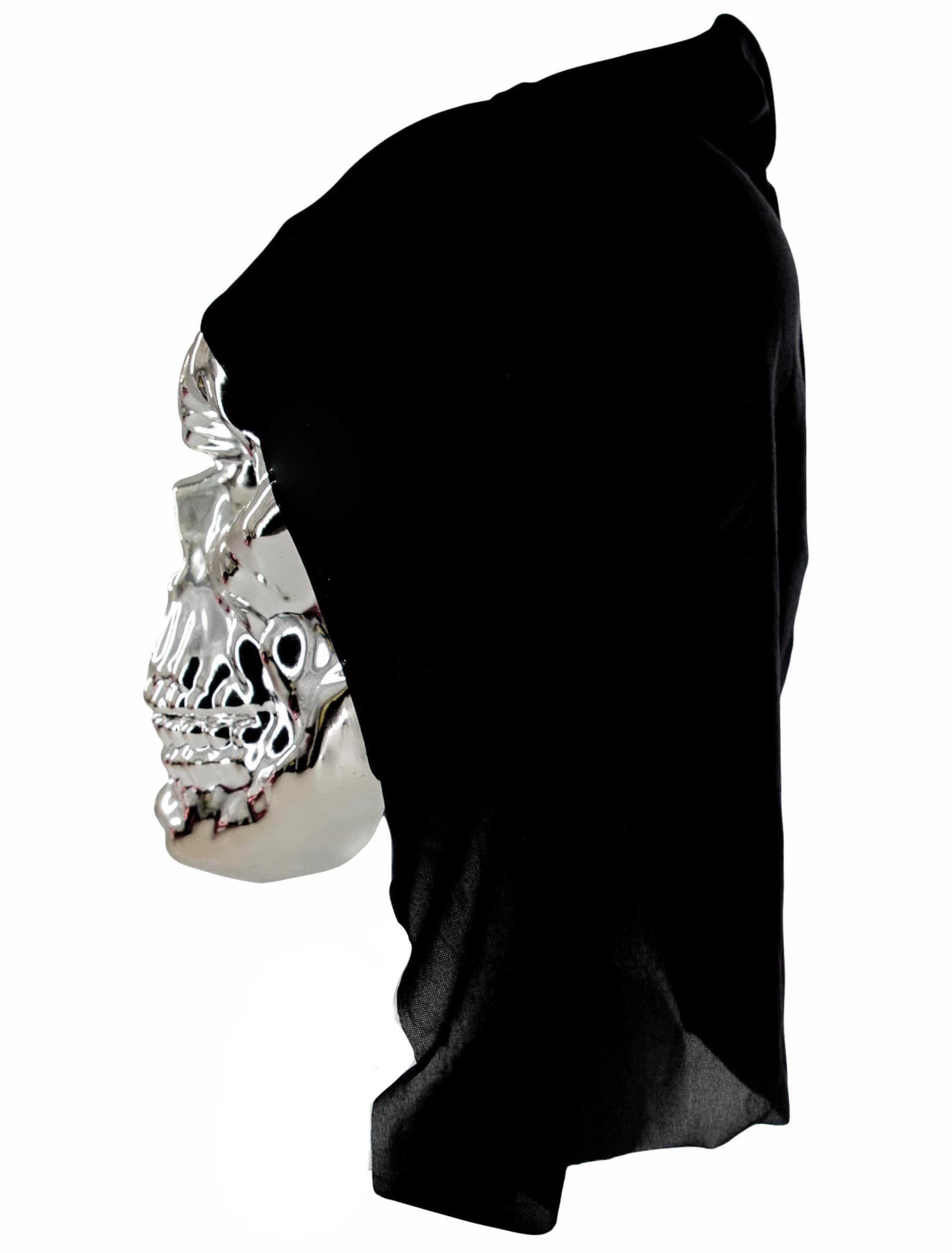 Maske Totenkopf mit Haube